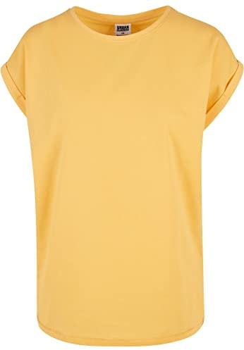 Urban Classics Damen T-Shirt Ladies Extended Shoulder Tee, T-Shirt mit überschnittenen Schultern, aus Baumwolle, erhältlich in vielen Farben, Dimyellow, 3XL