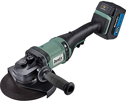 Durofix RG6020-230P 60V Extreme Power Lithium-Ion 230mm Brushless Cordless Angle Grinder Power Tool Kit | 9 Inch Angle Grinder Machine Includes 2X Battery Packs & 1x Charger