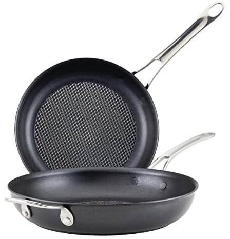 Anolon X Hybrid Bratpfannen-Set, antihaftbeschichtet, Induktion, 25,4 cm und 30,5 cm, Dunkelgrau