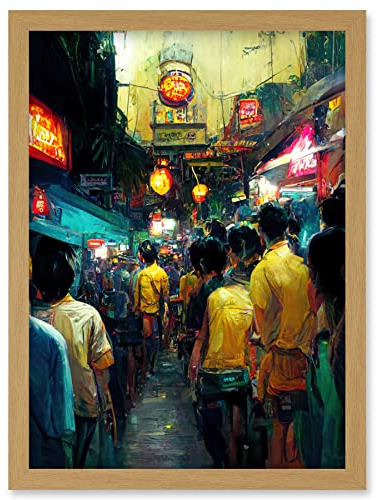Doppelganger33 LTD Khao San Road Bangkok Thailand Street Artwork Framed Wall Art Print A4