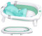 TRMLBE Bañera Plegable para Bebé 82x50cm PP+PTE Bañera para Bebé Bañera Antideslizante para Ahorro de Espacio para Recién Nacidos (Verde, con Cojín de Asiento)