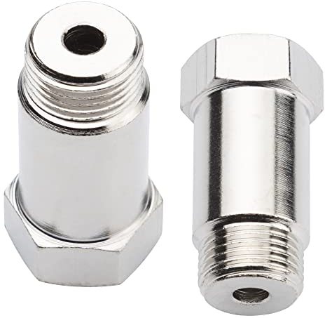 Konuooer 2 Stück Lambdasonde Adapter für M18x1,5mm O2 Spacer Universal Lambdasonde Auto Lambda sensor spacer Auspuffanlage Silber