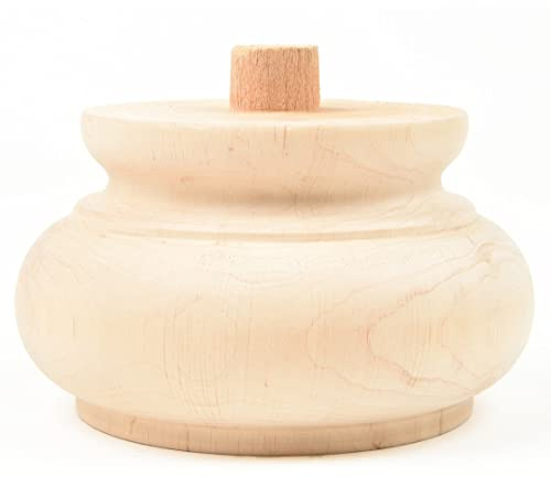 Holzando Holzfüße für Möbel aus Fichte ø130 - naturbelassenes Holz - ideal für Restauration & Reparatur - Möbelfüße Holz in Verschiedene Größen & Materialien erhältlich