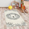CARPETIA Lächelnder Katzenkopf Kinderzimmer Teppich weiche Baby Spielmatte Hoch Tief Effekt Weiss grau Creme Größe 80 x 150 cm