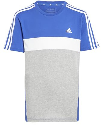 Adidas Unisex Kinder Tiberio 3-Stripes Colorblock Cotton T-Shirt Kids Unterhemd