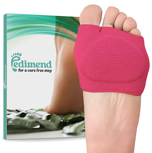 Pedimend Mittelfußpolster für Damen und Herren Fußballenpolster – Gel-Ärmel Kissen Pad – Stoff weiche Socken zur Unterstützung der Füße Schmerzlinderung Rosa XL (EU 42-47)