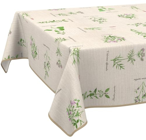 Tischdecke aus Stoff Textil abwaschbar Tischwäsche Tischtuch Baumwolle Polyester Aromatic Bio 180x120cm In-/Outdoor Tischdecke
