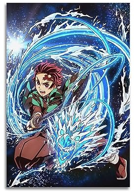 VZRSQZK Anime Demon Slayer Tanjiro Poster, dekoratives Gemälde, Leinwand, Wandposter und Kunstdruck, modernes Familienschlafzimmer-Dekor-Poster, 20 x 30 cm