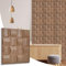 NOVECRAFTO Lattice Effect 3D Wall Panels - 16 Sheets Covering - 4 sqm | 43.06 sqf Interior Cladding Set | 3D Wall Tiles Square Grid Lattice Design in Matte Wood - Each Panel Size 19.6 x 19.6