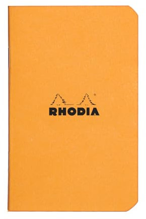 RHODIA 119158Cpack - Un lot de 20 Carnets Piqués Orange - 7,5 x12 cm - Petits Carreaux - 48 pages - Papier Clairefontaine Blanc 80 g/m² - Couverture en Carte Enduite Souple, Résistante et Imperméable