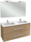 Jacob Delafon Meuble Double Vasque 120 cm Ola Up chêne Colorado avec Miroir et Spot