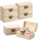 ACONDE 6 Stück Holzkiste Klein, Hölzernes Schatztruhe Box, Mini Schatztruhe aus Holz, Rechteckige Holzschatzkiste, Holz Schatzkiste, Bastelset Basteln, Geeignet Zum Aufbewahren Und Dekorieren