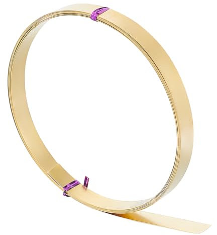 UNICRAFTALE 9.84 Metro Strisce di Filo di Rame Dorato per Artigianato Filo Piatto per Artigianato Fai Da Te Lunetta Scolpire Filo di Gioielli Flessibile per Creazione di Gioielli Artigianato