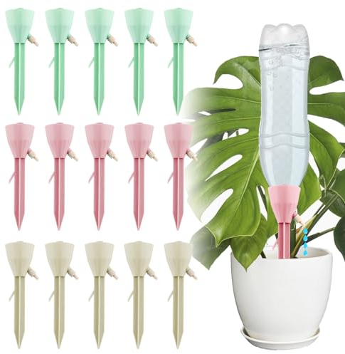 ACTOYS Riego Por Goteo para Macetas 15 Pcs Regar Plantas Vacaciones, Riego Automatico Macetas, Riego Macetas Vacaciones, Riego Goteo Botella, Kit Riego Por Goteo para Macetas, Riego Por Goteo