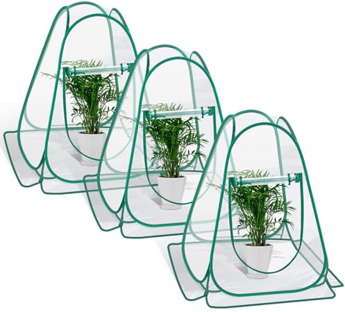 Fuairmee Lot de 3 mini serres pop-up en PVC pour intérieur et extérieur