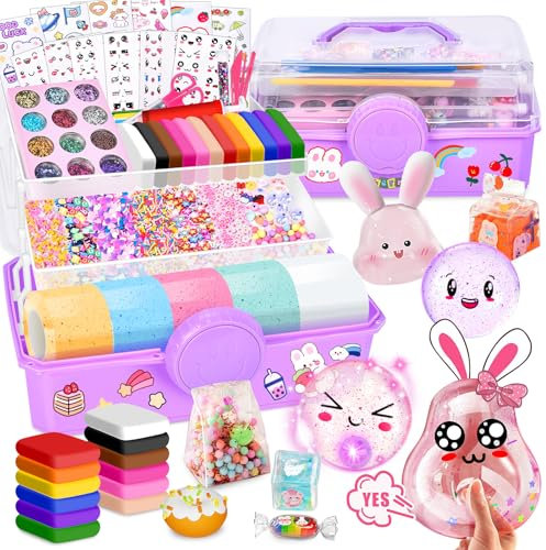 Herenear 96 Stück Nano Tape Bubbles Set für Kinder, Nano Tape Bastel Set mit 5 Rollen Nanoband (5cmx3m) + 12 Toner, DIY Nano Doppelseitiges Klebeband, Blow Bubble Tape ab 3 Jahren Mädchen, Jungen