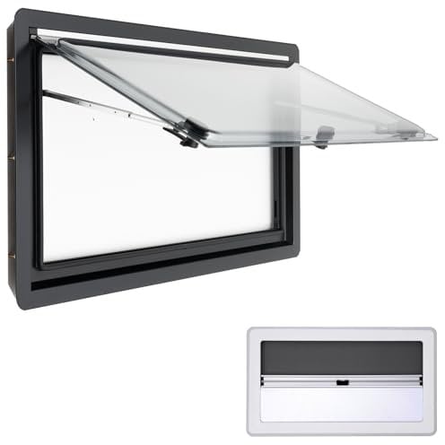 900 x 500 mm Ventana Caravana Ventana Camper, ventana de caravana de 70°, con mosquitera y estor integrado, ventana lateral E13, ventana exterior para caravana, furgoneta, camper