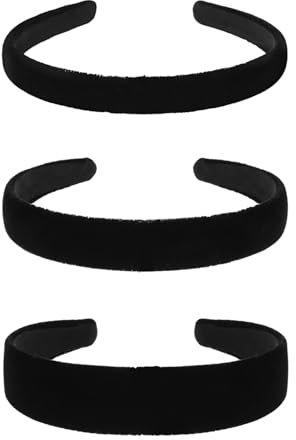 ﻿Serre Tete Femme Noir Velours,Bandeaux Mode pour Femmes,Accessoires de Coiffure,Serre Tête Femme Chic,Cheveux d'Ange,Bandeau Noir Cheveux femme,Confortable et Élégant(3 pièces,1.5/2/3cm)