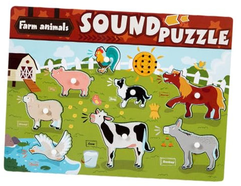 Perfeclan Sound Puzzles Montessori Puzzle Frühes Lernspielzeug Puzzle Steckpuzzles für Kleinkinder Baby Vorschulmädchen und Jungen Geschenk, Tier