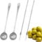 4PCS 7.3 Inch Olive Spoon and Pickle Fork,Pickle Jar Fork Pincher Tool,Stainless Steel Long Handle Pick Jar Serving Spoon,for Kitchen Food Olive Pepper