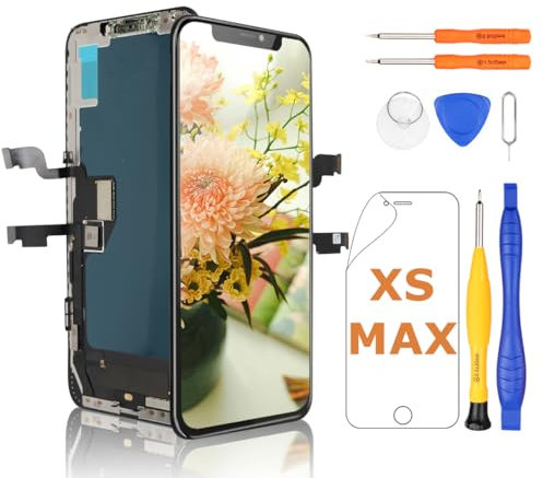 Yodoit Ersatz-Set für iPhone XS Max OLED-Bildschirm, kein LCD, mit Reparaturwerkzeug-Set