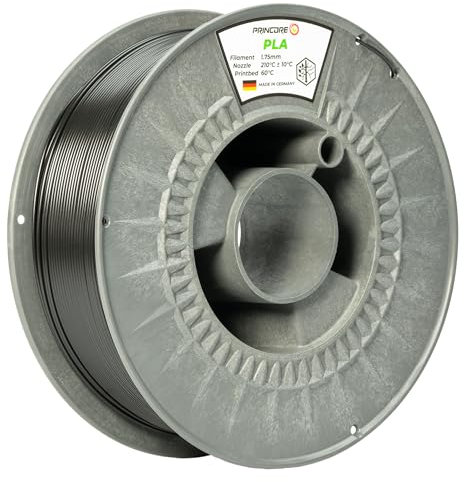 PRINCORE Filament PLA 1.75mm, 3D Drucker PLA Filament, Druckmaterial (Schwarz, 1000g)