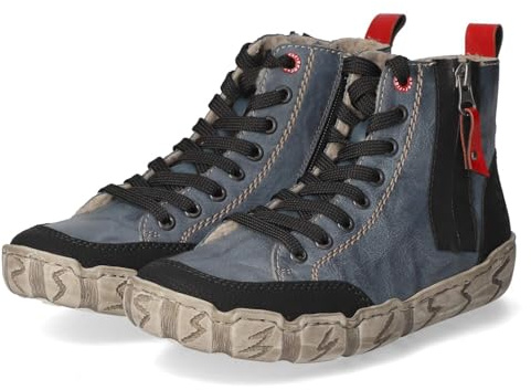 Rieker L0370-14 Damen Schnürstiefelette Leder/Synthetik blau blau