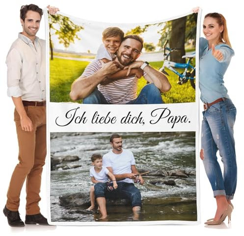Kasofong Personalisierte Geschenke für Männer, Personalisierte Decken, Personalisierte Decke mit Foto, Personalisierte Foto Decke, Personalisierte Geburtstagsgeschenk für Papa