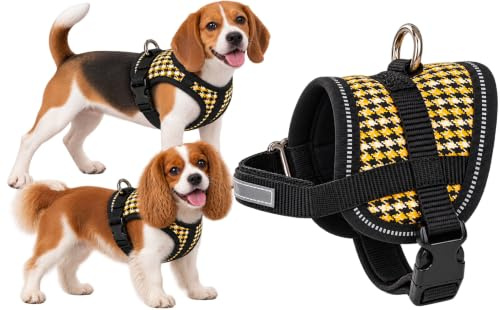 Hund Geschirr Eeny Meeny Gelb & Schwarz S 18-28cm 31-40cm 8,5cm 15mm