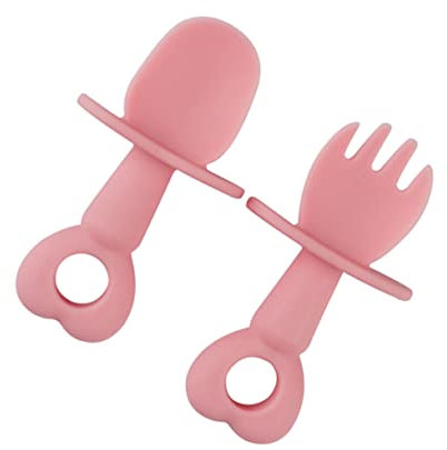 PartyKindom 2Stücke Teiliges Babylöffel für Selbstfütterung Ergonomisch Gestaltet Rutschfest für Kleinkinder Ab Monaten Frei Hitzebeständig