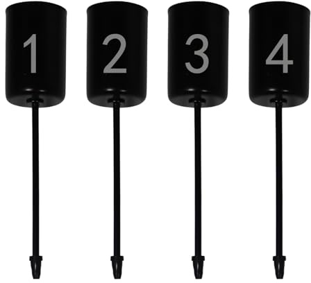 4 Stück Adventskranz Kerzenhalter Stabkerze Mit Dorn,Schwarze Stabkerzen Adventskranz Stecker Metall,ø 2.5cm Stabkerzenhalter Mit Nummer Logo