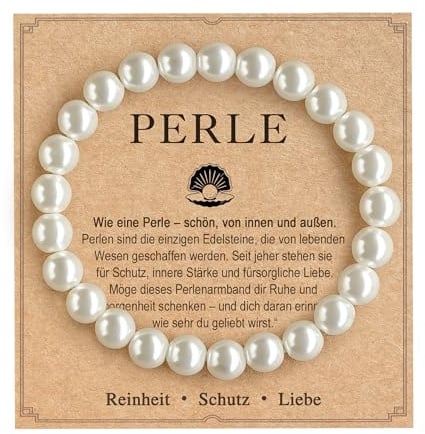 POWWA 100% Naturstein Armband – Stresslinderndes Armband mit Heilenden Edelsteinen, Glücksbringer & Energiearmband, Geschenk für Damen & Herren