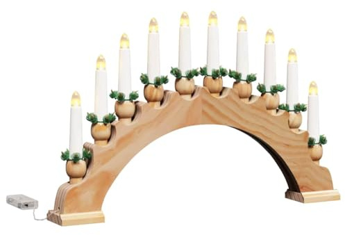 vidaXL Weihnachtskerzenbogen mit 10 LED Kerzen LEDs Warmes Weiß