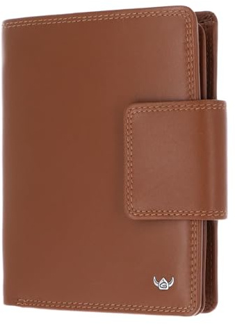 Golden Head Leder Geldbörse Polo RFID Protect Kombischeintasche mit Riegel 2300 Cognac braun