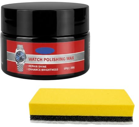 Watch Polishing Kit - All-in-One Cleaning Paste for Glass, Plastic, Acrylic & Stainless Steel - Restores Shine & Removes Scratches for Watches, Smartwatch Screens & Jewelry, Includes Sponge