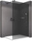 BERNSTEIN Douche à l'italienne 100x200 cm verre trempé 8mm Walk-In EX101 Noir avec verre gris Paroi de douche en verre Douche avec barre de fixation téléscopique