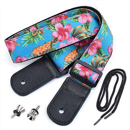 Correa para ukelele Hawaiian Hibiscus Roses Floral para Suprano Concert Tenor Baritone
