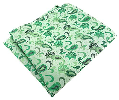 TigerTie Designer Einstecktuch in grün grasgrün anthrazit Paisley gemustert