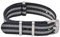 VINBAND NBAND Unisex ZULU Nylon Uhrenarmband mit Edelstahl Silberne Schnalle 22mm Schwarz Grau 02