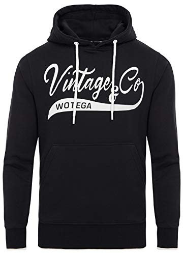 WOTEGA Hoodie Herren WT Star - schwarzer Kapuzenpullover - Hoodies Winter Pulli - Sweater Männer - Sweatshirt, Schwarz (Black 194008), S
