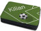 CreaDesign Kinder Federmäppchen mit (Wunsch) Namen, einzigartige Federtasche durch Personalisierung, Schulmäppchen - Motiv Fußball