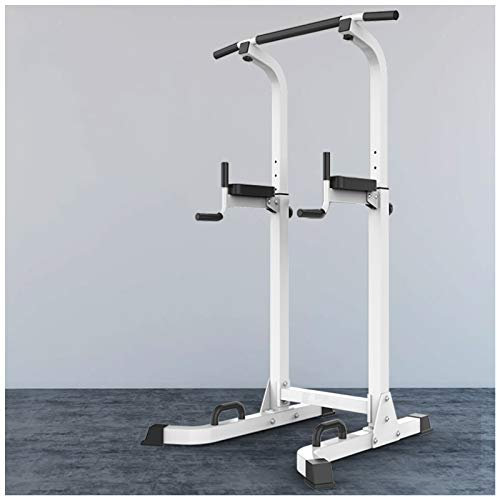 NENGGE Power Tower für Zuhause Profi Dip Station Multifunktionale Einstellbar Kraftstation Fitnessstation Klimmzugstange Liegestützgriffe Kraftturm für Heimtrainingsgeräte, Max 300kg,Weiß,B