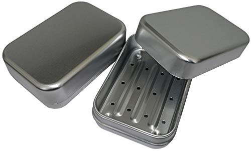 Fa.ars Seifendose Seifenaufbewahrung Aluminium Aluminiumdose schutzlackiert Dose Seifenschale silber 3-teilig Seifenbox, Seifenbehälter
