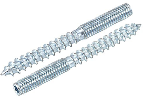 sourcing map M6x22mm Hanger Bolts Double Head Dowel Screw for Wood Furniture 10pcs