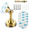 Sumnacon Sturdy Magnetic Door Stopper - Stainless Steel Door Stopper with Magnet for Wall Floor, Sturdy Magnetic Doorstop Holder with Adhesive Tape & Screws for Home Office, Gold