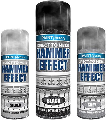 Classic Signature - Hammered Effect Spray Paint 400ml, Use for Interior & Exterior Aerosol for Metal, Wood, Plastic (1 x Pack, Black)