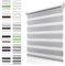 Doppelrollo Klemmfix ohne Bohren Grau B105 x H150cm(Stoffbreite 100cm) Rollos für Fenster ohne Bohren & mit Bohren Duo Rollo Klemmrollo Zebrarollo Rollo Höhe Stufenlos Verstellbar & Kindersicherung