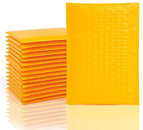VEYLIN Luftpolster-Versandtaschen, 15 x 20 cm, 16 Stück, mit Luftpolsterfolie gefüttert, Gelb
