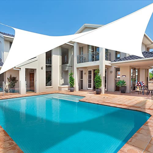 Poteau pour Toile ombrage 1x1m Coupe Vent terrasse Bache pour pergola Poteau Voile d'ombrage Toile pergola Militaire, Blanc