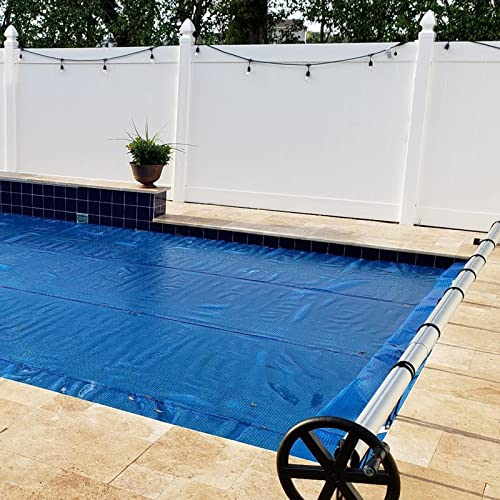 Solarplane Abdeckplane Pool Poolheizung 6m/7m/8m/9m/10m Rechteckige Schwimmbadabdeckung, Aufblasbare Schwimmbad-Solardecke Bedeckt Sommer-Winter-Nutzung, Blattabdeckung, Um Blätter Fernzuhalten